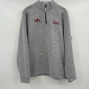 Vineyard Vines Sweater Men Large Gray Heather 1/4 Zip Pullover Fleece California